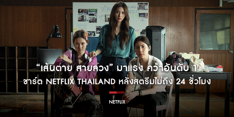 “เส้นตาย สายลวง” มาแรง คว้าอันดับ 1 ชาร์ต Netflix Thailand หลังสตรีมไม่ถึง 24 ชั่วโมง พร้อมติดอันดับ 2 ในชาร์ต Netflix Global Top 10 Non-English Film!